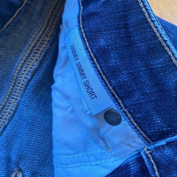 Paige Women's Size 24 Jimmy Jimmy Short Dark Wash Blue Shorts Cuffed Hem Stretch - Picture 3 of 8